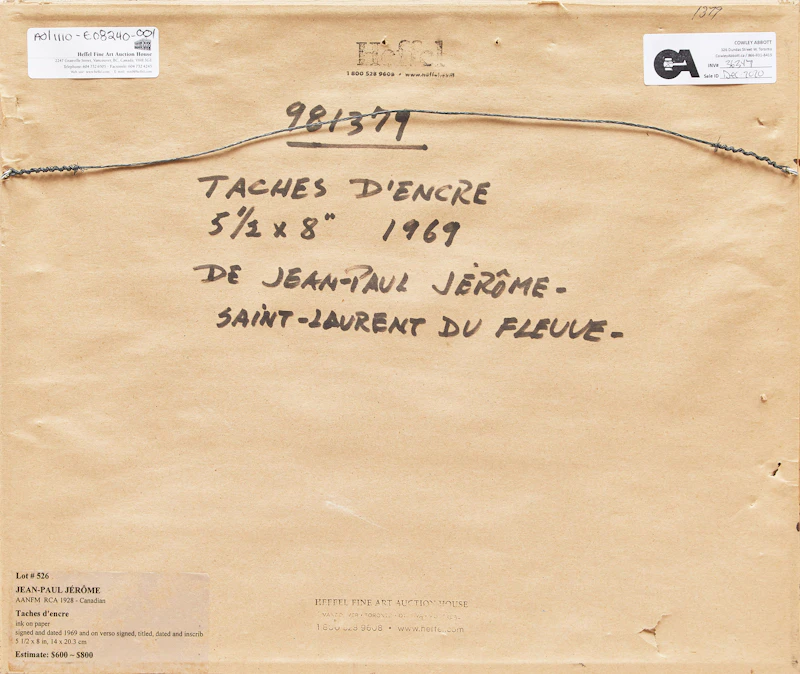 Jean-Paul Jérôme, Taches d’encre (yellow), ink on paper, 1969 - view 3
