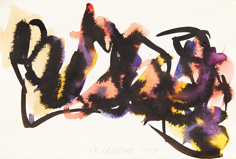 Jean-Paul Jérôme, Taches d’encre (pink), ink on paper, 1969 - view 1