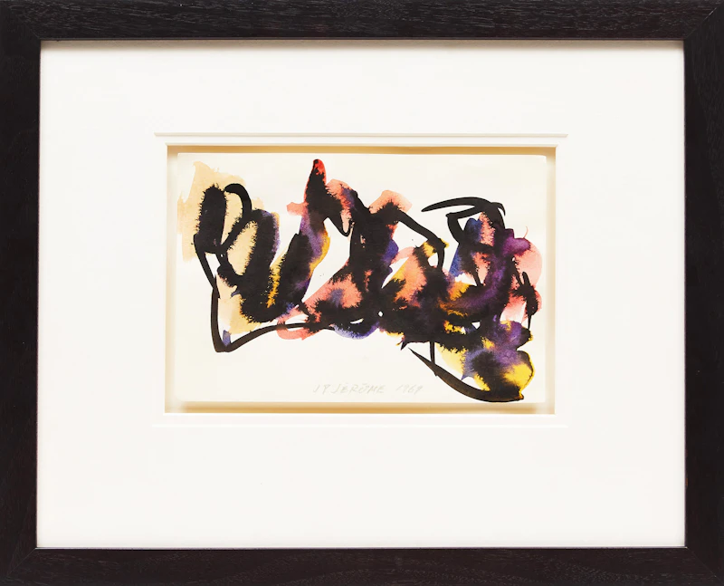 Jean-Paul Jérôme, Taches d’encre (pink), ink on paper, 1969 - view 2