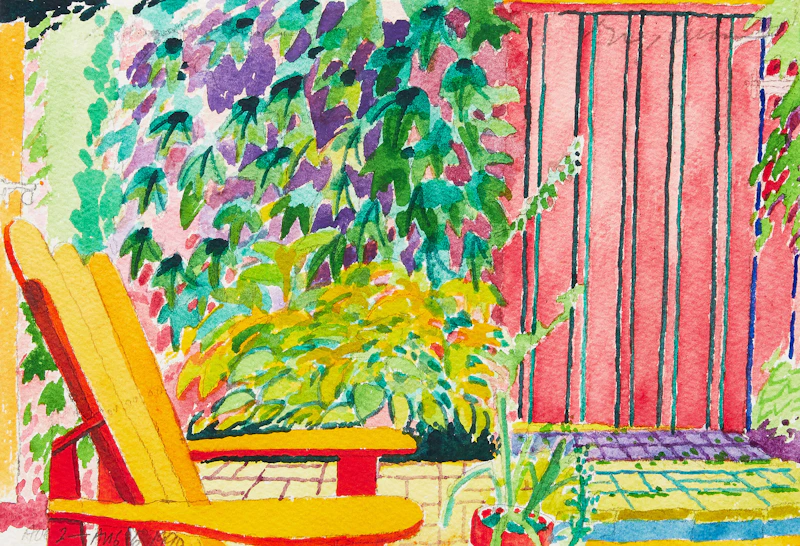 Gregory Richard Curnoe, Hess Cottage/Ducharme Beach/Zoe; Side Yard, August 2nd-6th, 1990, two watercolours, 1986, 1990 - view 4