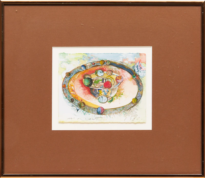 Tony Urquhart, Orbiting Oranges; Ceiling, Cafe de la Paix II, two watercolours, 1985, 1986 - view 2