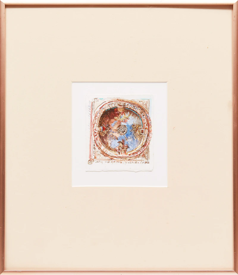 Tony Urquhart, Orbiting Oranges; Ceiling, Cafe de la Paix II, two watercolours, 1985, 1986 - view 5