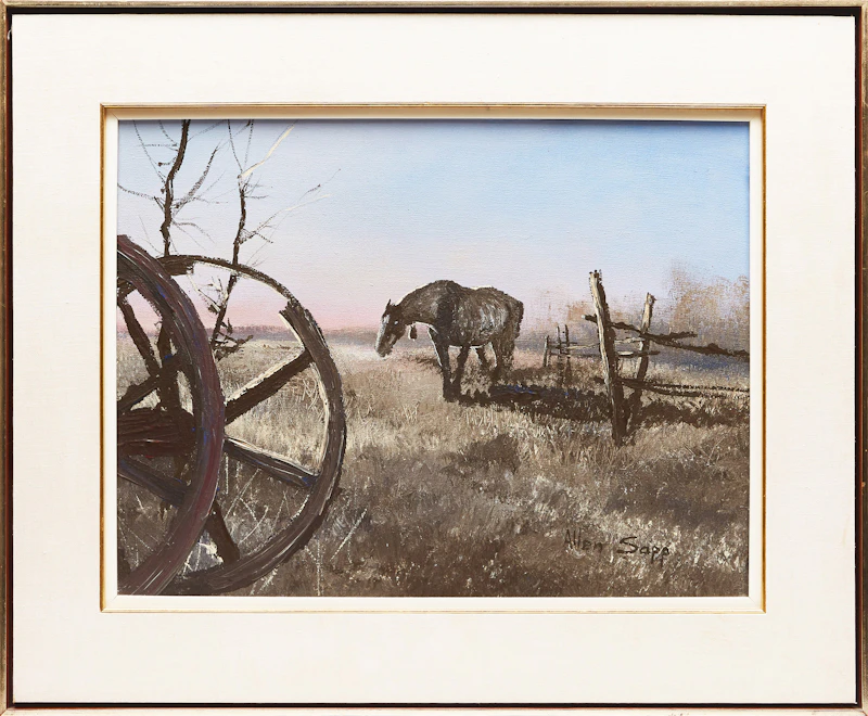 Allen Sapp, Flies are Bothering the Horse, acrylic on canvas, 1972 - view 2
