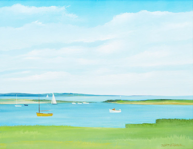 Richard W. Rourke, Harbour Scene, oil on canvas
