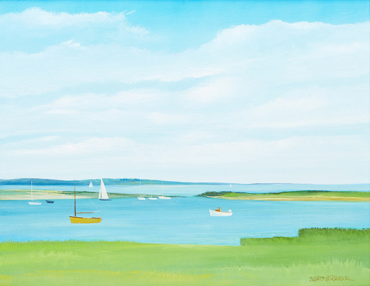 Richard W. Rourke, Harbour Scene, oil on canvas