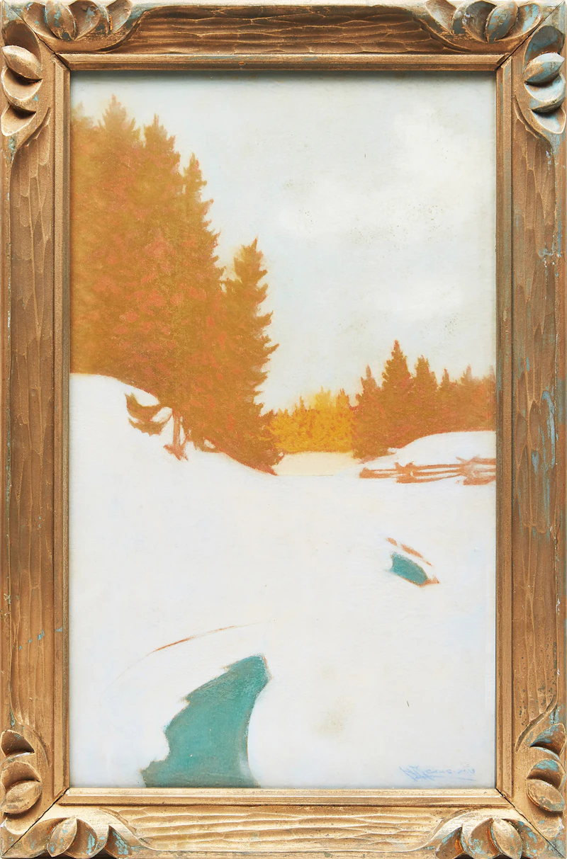 Halford A. Tygesen, Snow Scene from Banff, Alberta; Stanley Park, 1942, pair of pastels - view 2