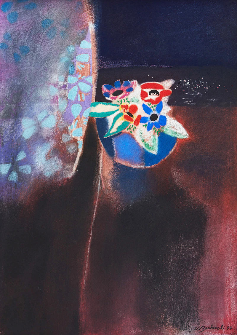 Walter Bachinski, Night Flowers I, pastel