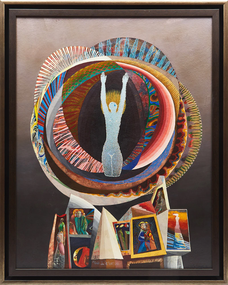 Jesus Carlos De Vilallonga, La ruada de la fortuna (The Wheel of Life), mixed media on board, 1976-1977 - view 2