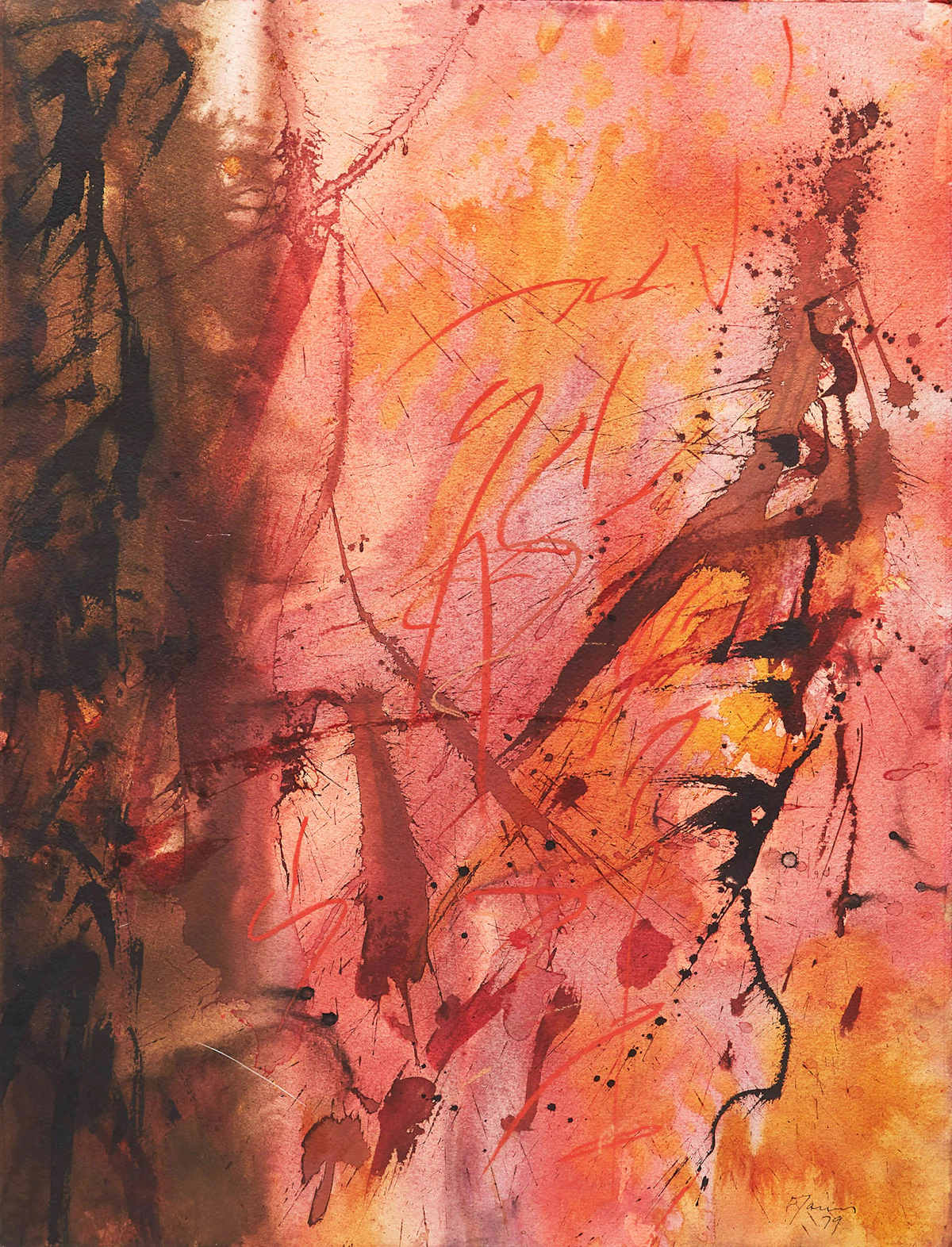 Donald Jarvis, Untitled Abstraction, mixed media on paper, 1979