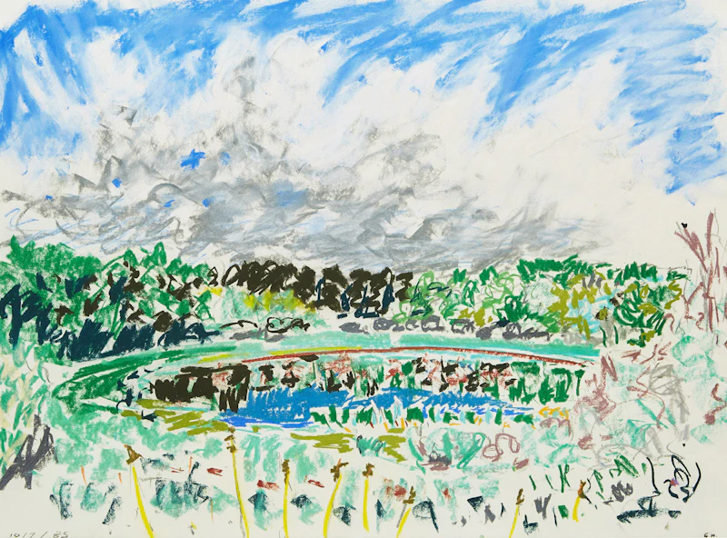 Gregory Hardy, Summer Pond, pastel on paper, 1985 - view 1
