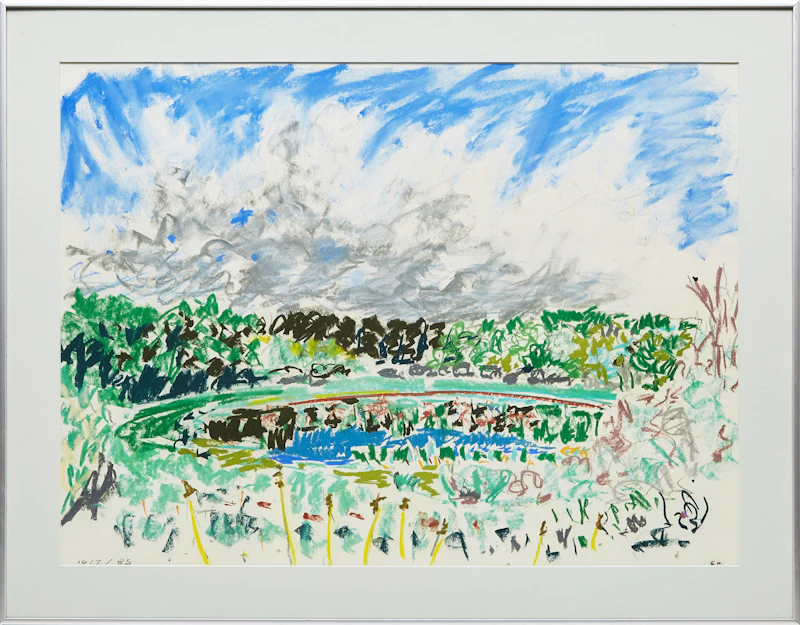 Gregory Hardy, Summer Pond, pastel on paper, 1985 - view 2