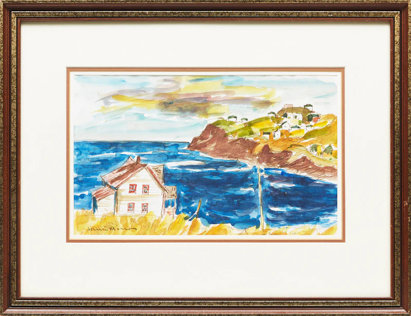 Henri Leopold Masson, Anse au Griffon, watercolour, 1978 - view 2