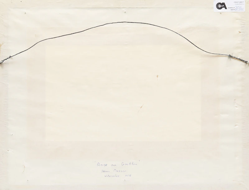 Henri Leopold Masson, Anse au Griffon, watercolour, 1978 - view 3