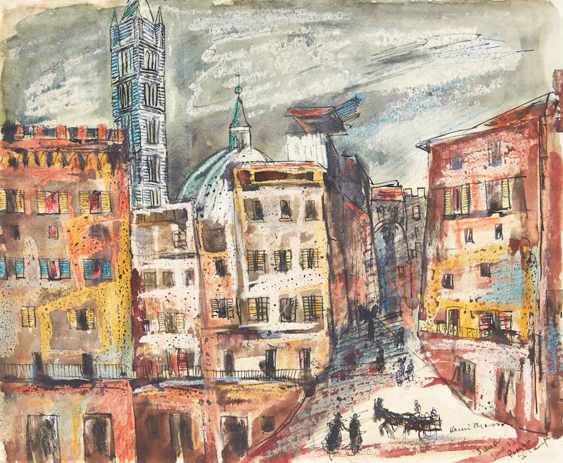 Piazza del Campo, Sienna by Henri Leopold Masson