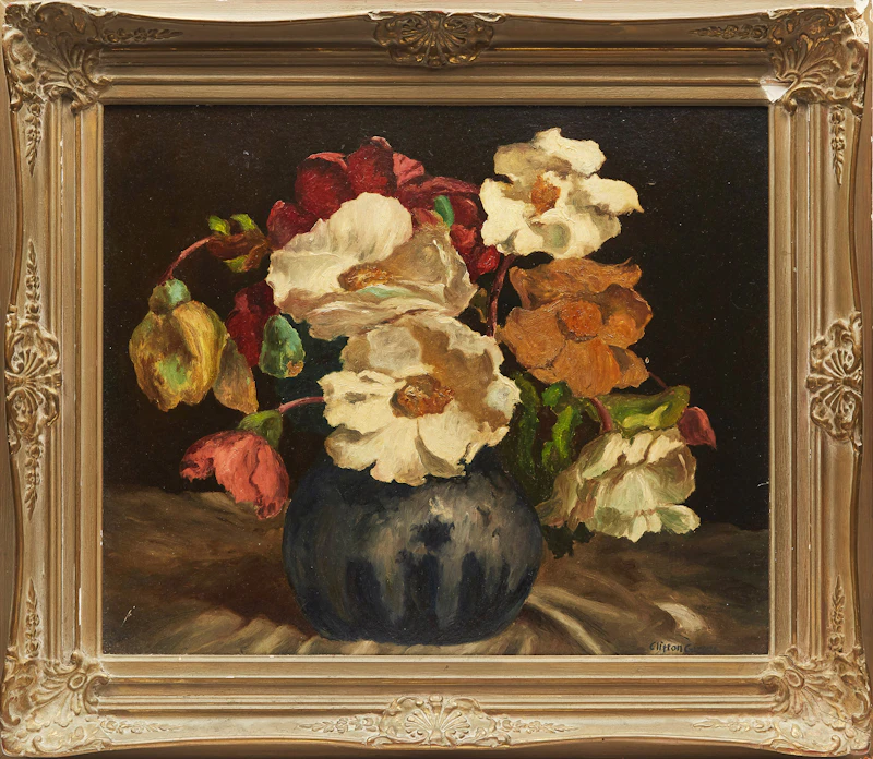 Clifton Wellington Greer, Begonias, oil on board - view 2