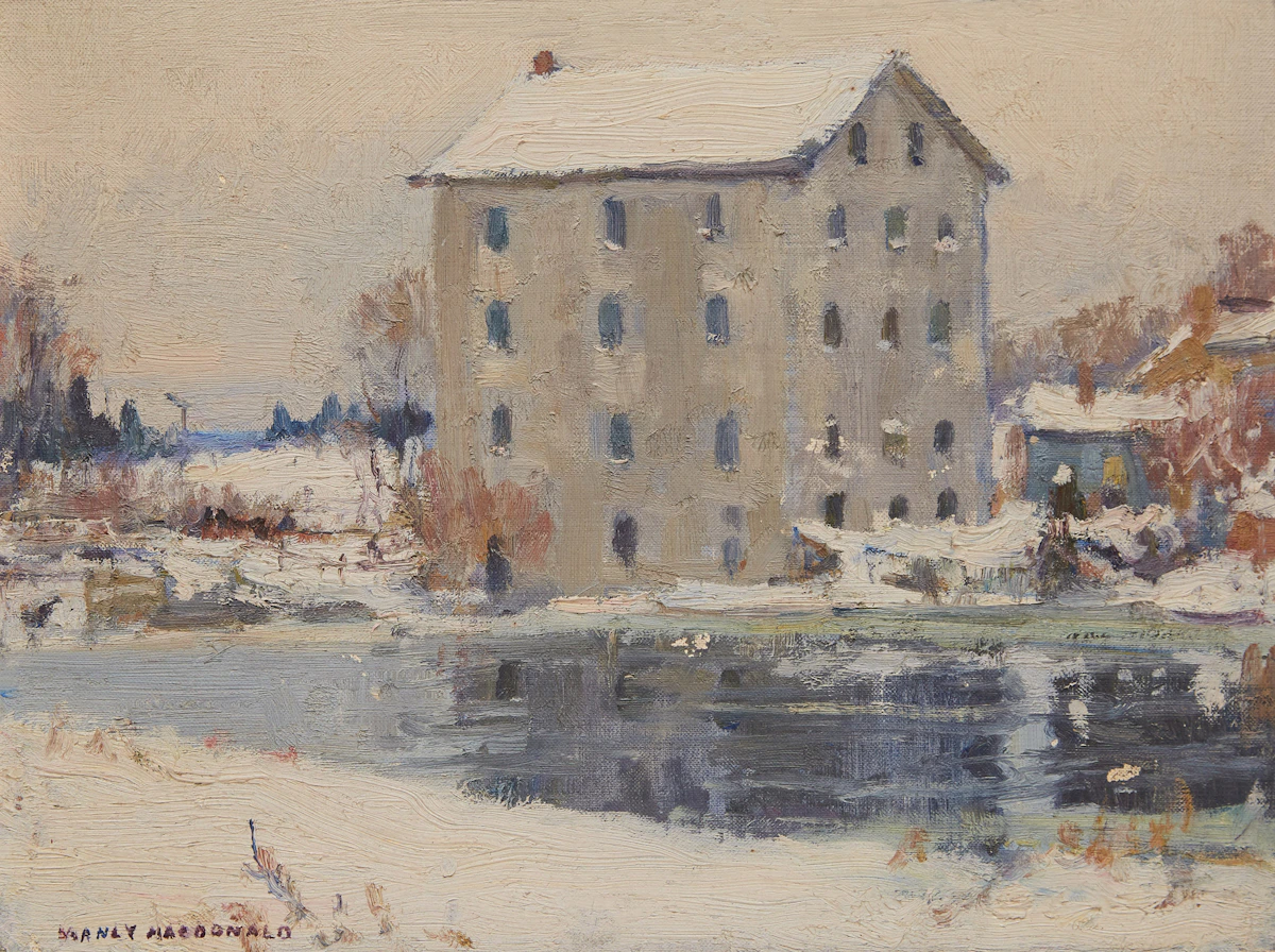 Manly Edward MacDonald, Shannonville Mill, Salmon River, oil on canvas laid down on board