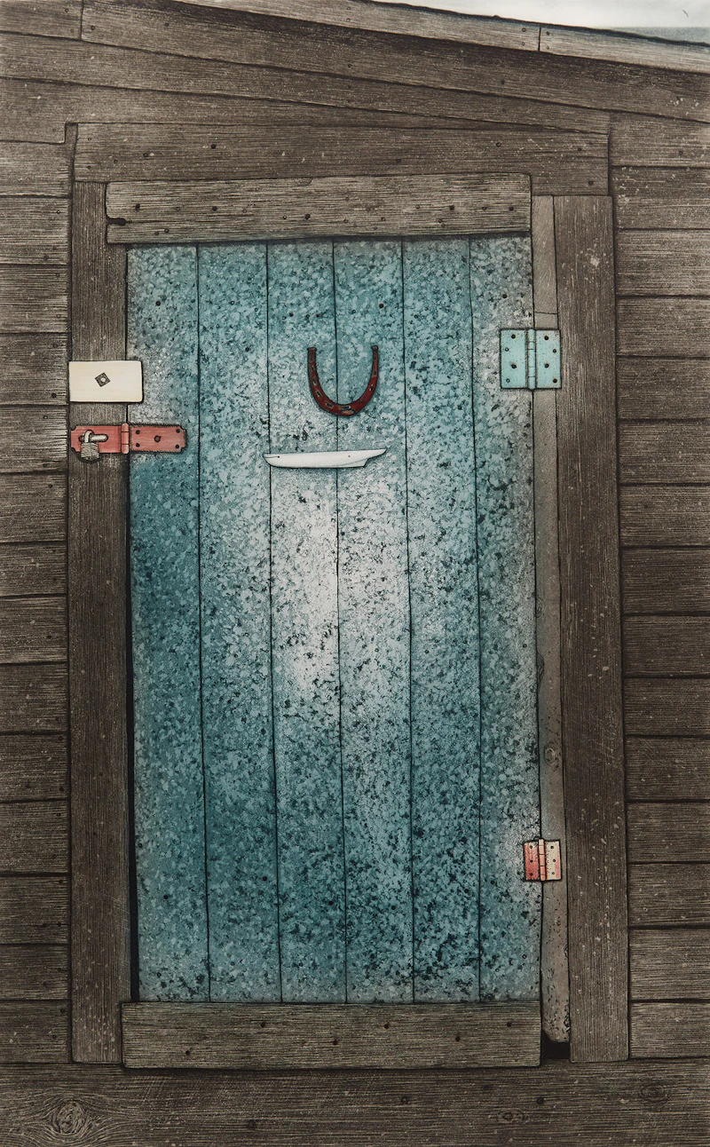 David Lloyd Blackwood, Ephraim Kelloway’s Door, colour etching and aquatint