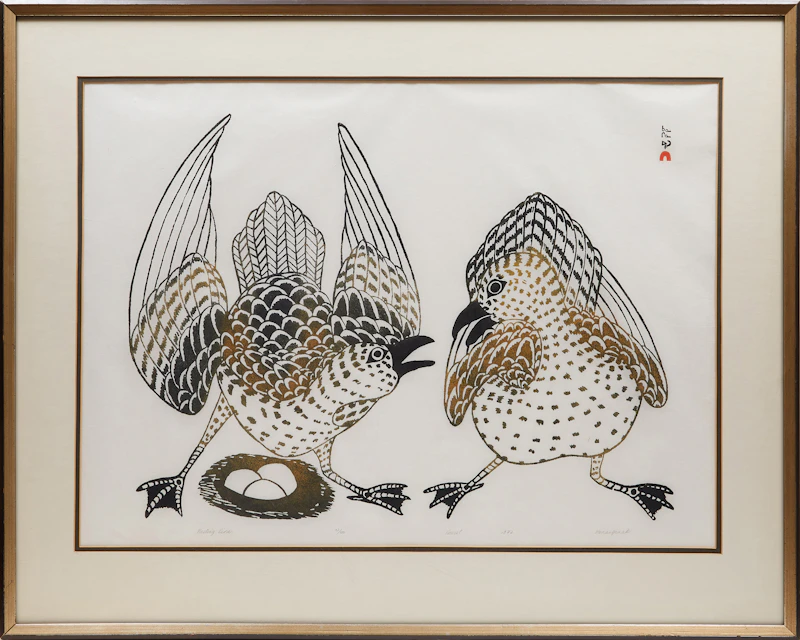 Kananginak Pootoogook, Nesting Bird, stonecut, 1972 - view 2