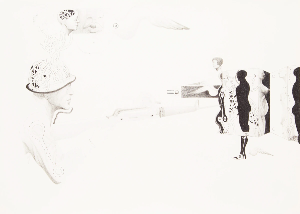 Esther Warkov, Target Practice, graphite