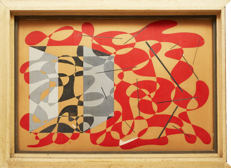 Gordon McKinley Webber, Design #11, mixed media on board, 1947 - view 2