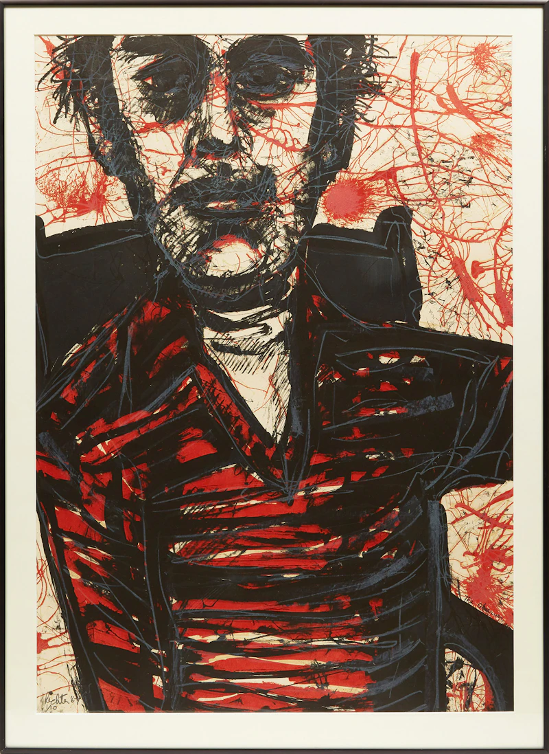 Charles Pachter, Self Portrait, mixed media print, 1987 - view 2