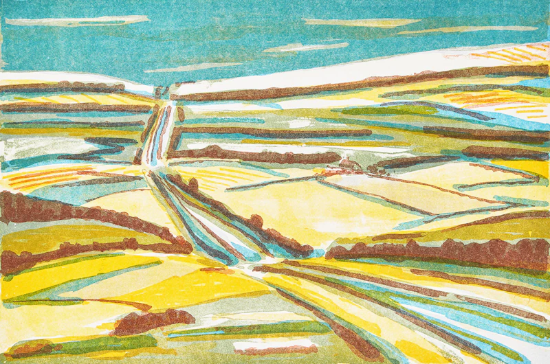 John Harold Thomas Snow, Couple; Roadway; Blue Bowl and Flowers, 3 colour prints - view 4