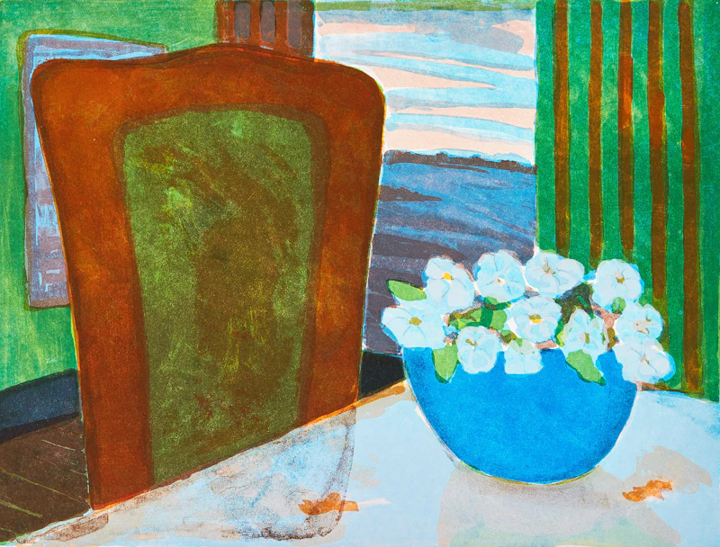 John Harold Thomas Snow, Couple; Roadway; Blue Bowl and Flowers, 3 colour prints - view 7