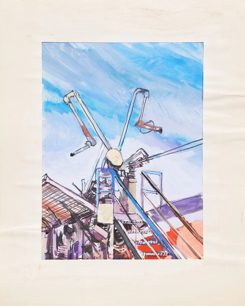 Thomas Sherlock Hodgson, Contraption, gouache on artist board - view 2