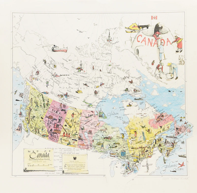 William Kurelek, Map of Canada, colour lithograph, 1975 - view 2