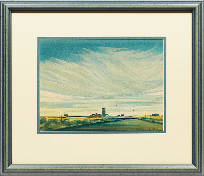 Robert N. Hurley, Prairie Landscape, watercolour on card - view 2