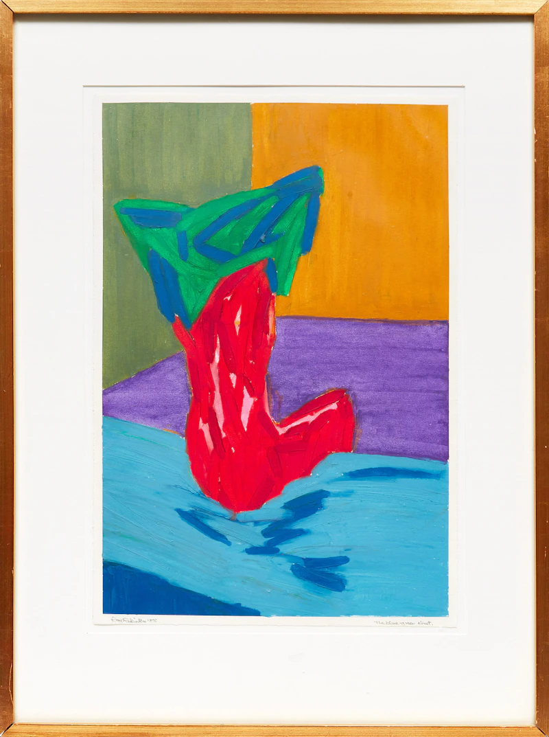 Ray Robinson, The Blue Green Shirt, oil pastel, 1985 - view 2