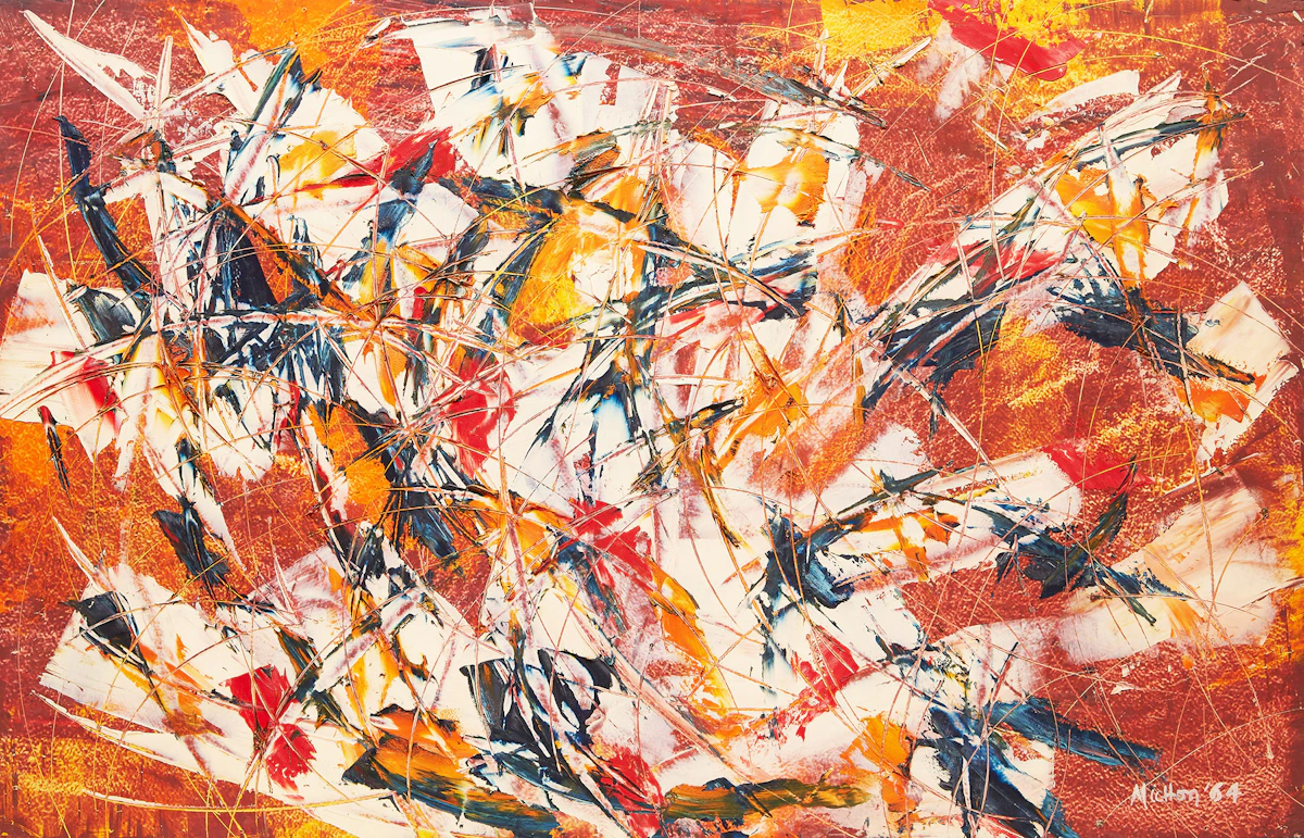 Guy Michon, 14 Juillet, oil on masonite, 1964