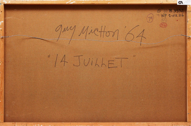 Guy Michon, 14 Juillet, oil on masonite, 1964 - view 2