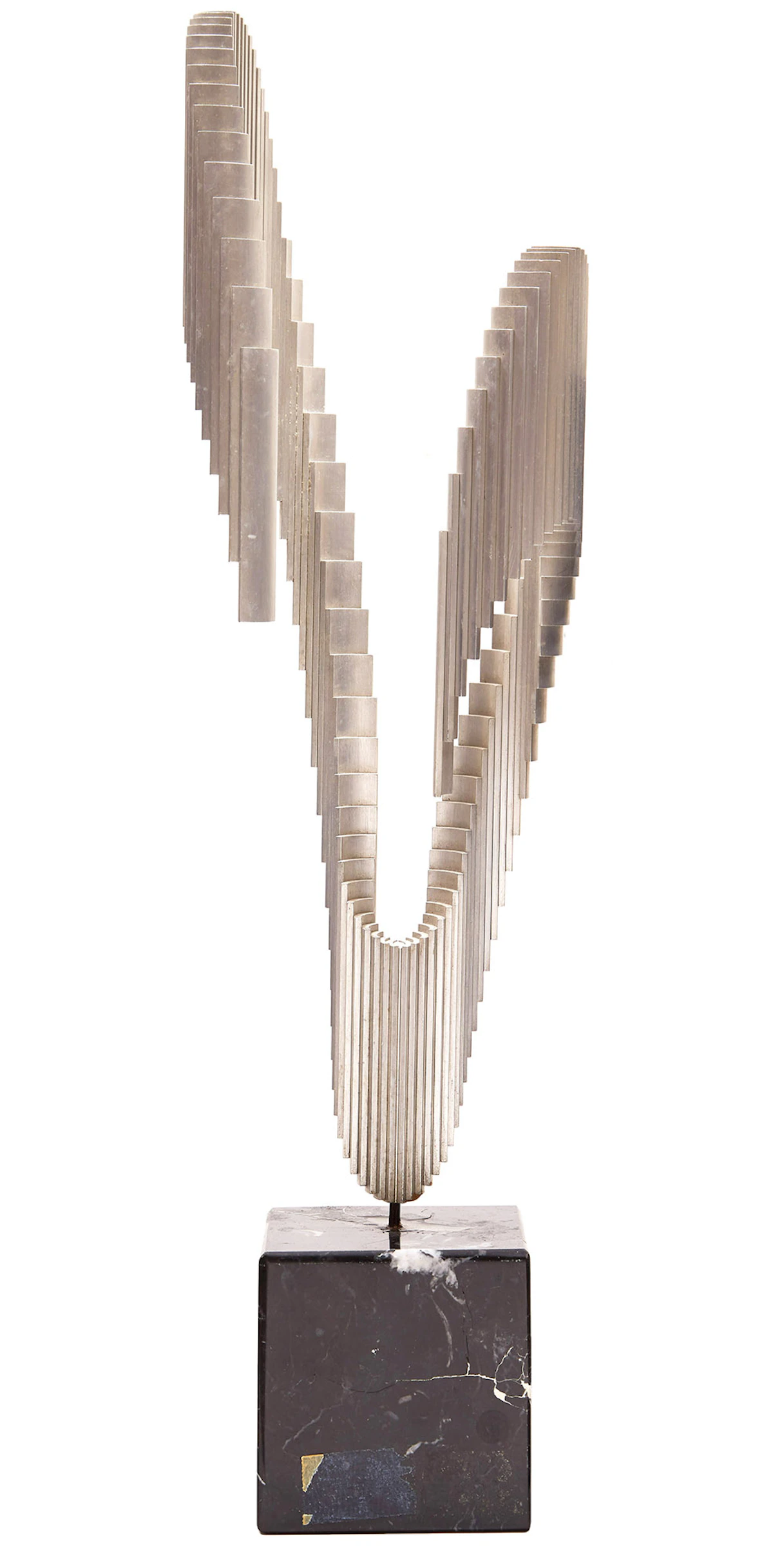 Ahmad Al-Shaikhly, Prelude to Pure Movement 2, aluminum on marble base, 1978
