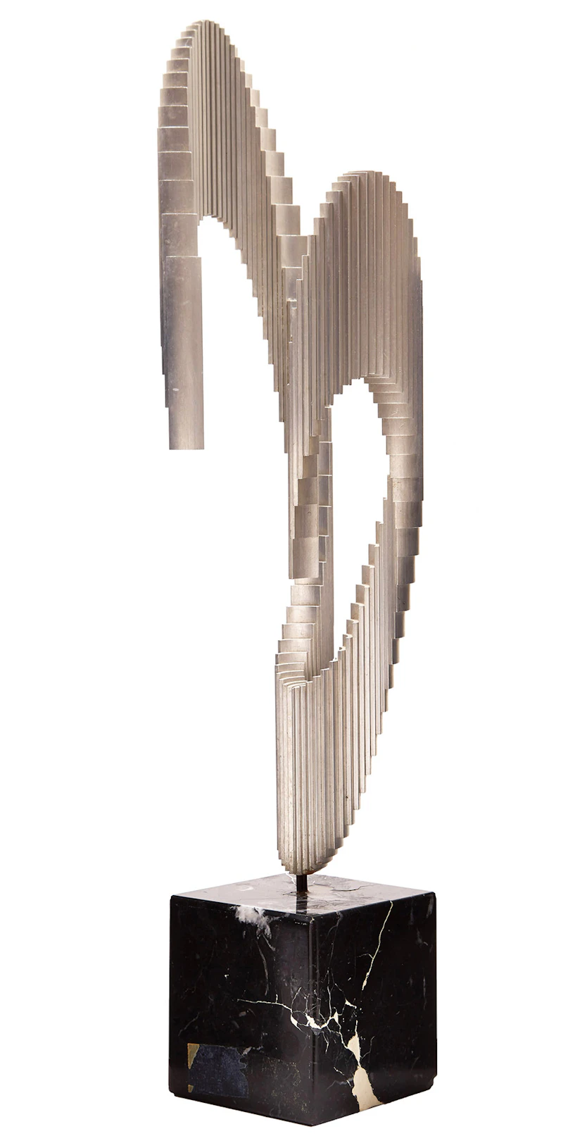 Ahmad Al-Shaikhly, Prelude to Pure Movement 2, aluminum on marble base, 1978 - view 2