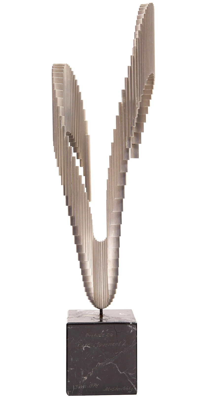 Ahmad Al-Shaikhly, Prelude to Pure Movement 2, aluminum on marble base, 1978 - view 4