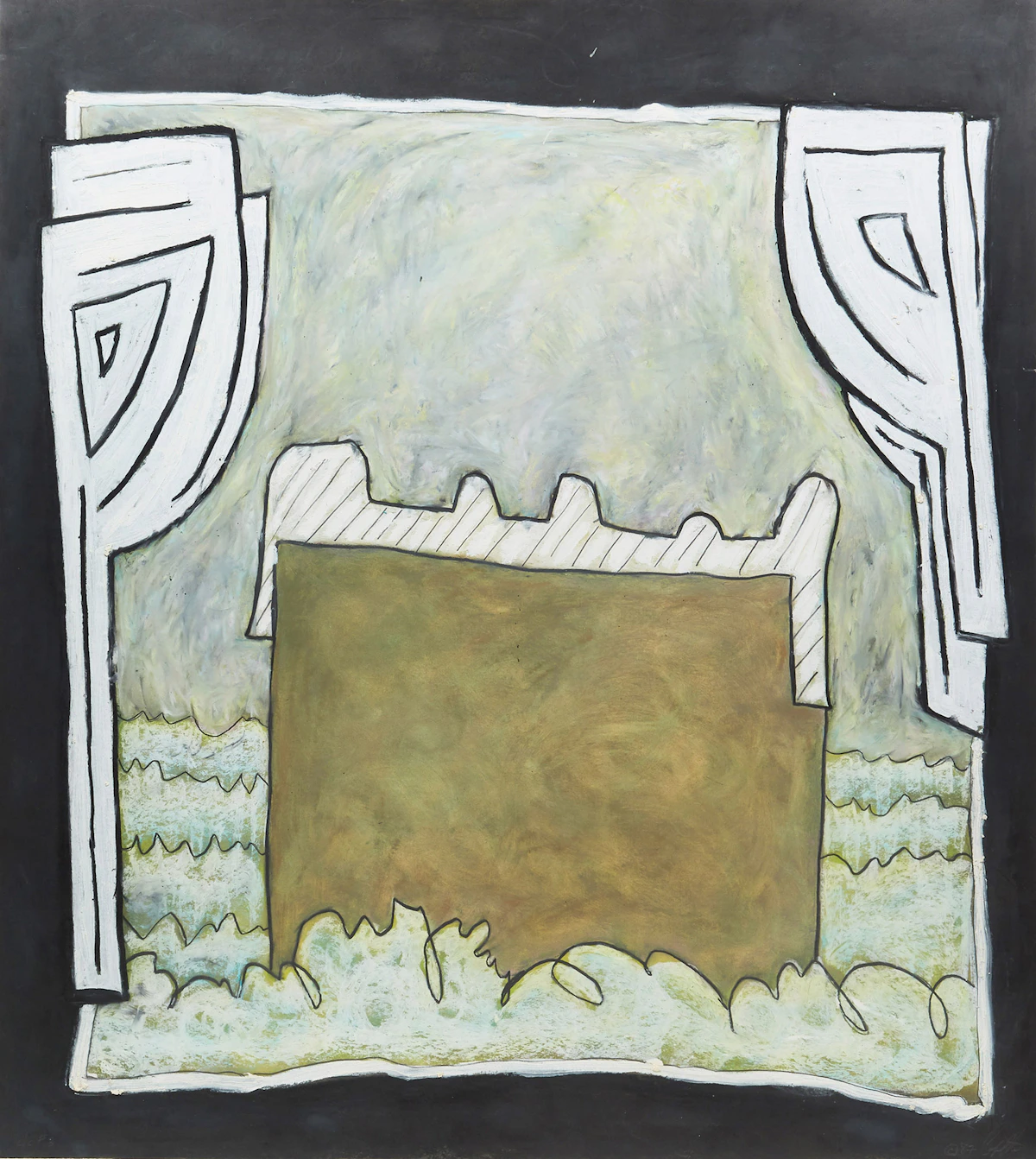 Tony Calzetta, Abstraction, oil stick and graphite on paper