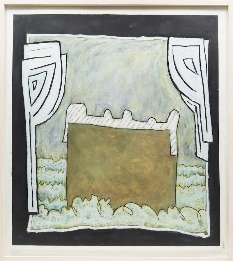 Tony Calzetta, Abstraction, oil stick and graphite on paper - view 2