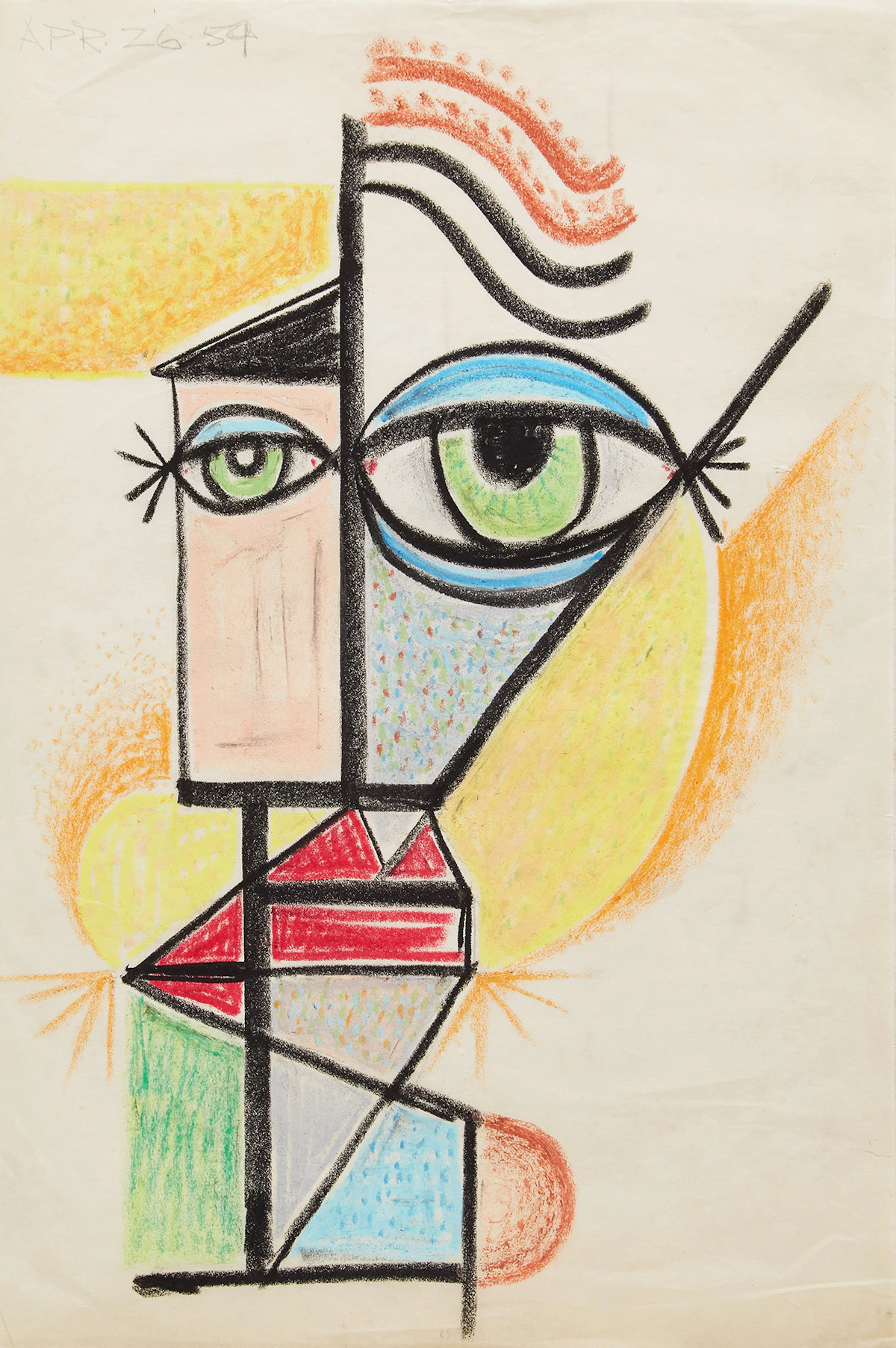 Gerald Milne Moses, Figurative and Abstract Drawings, seven pastels on paper