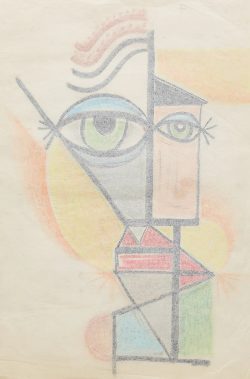 Gerald Milne Moses, Figurative and Abstract Drawings, seven pastels on paper - view 2