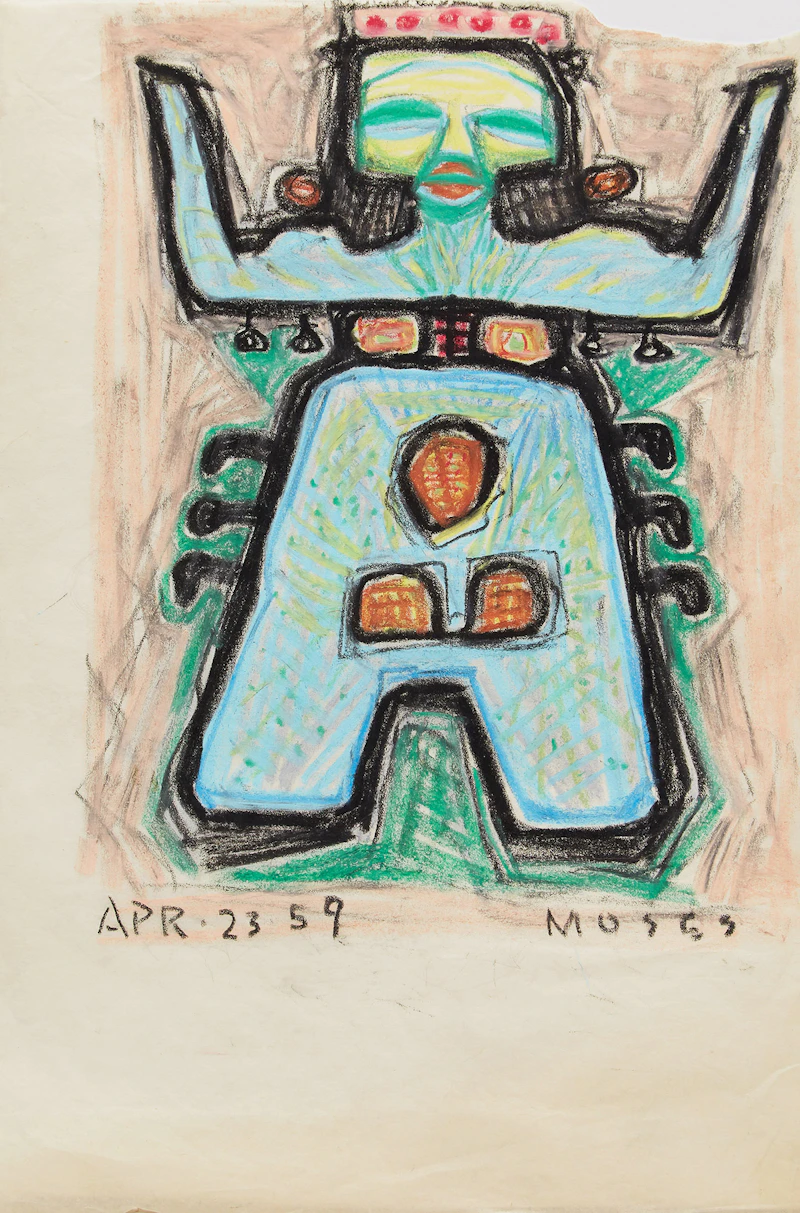 Gerald Milne Moses, Figurative and Abstract Drawings, seven pastels on paper - view 9