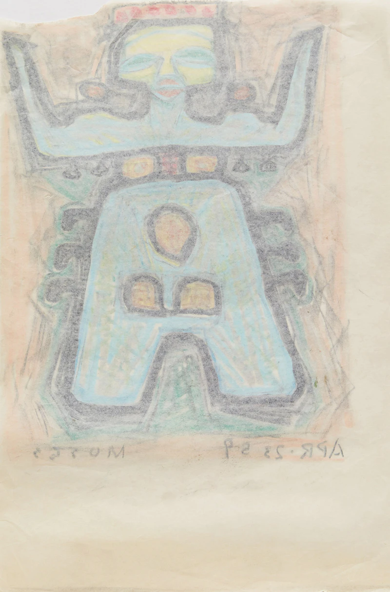Gerald Milne Moses, Figurative and Abstract Drawings, seven pastels on paper - view 10