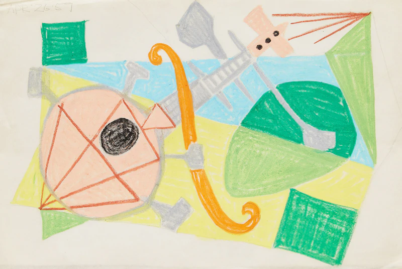 Gerald Milne Moses, Figurative and Abstract Drawings, seven pastels on paper - view 11