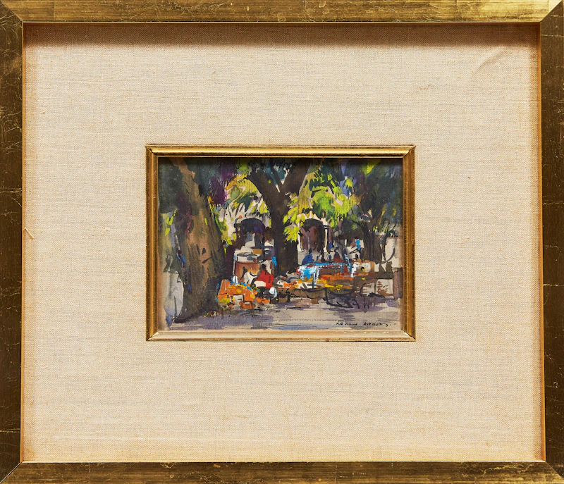 Frank Leonard Brooks, Pátzcuaro Market , oil and watercolour on paper - view 2