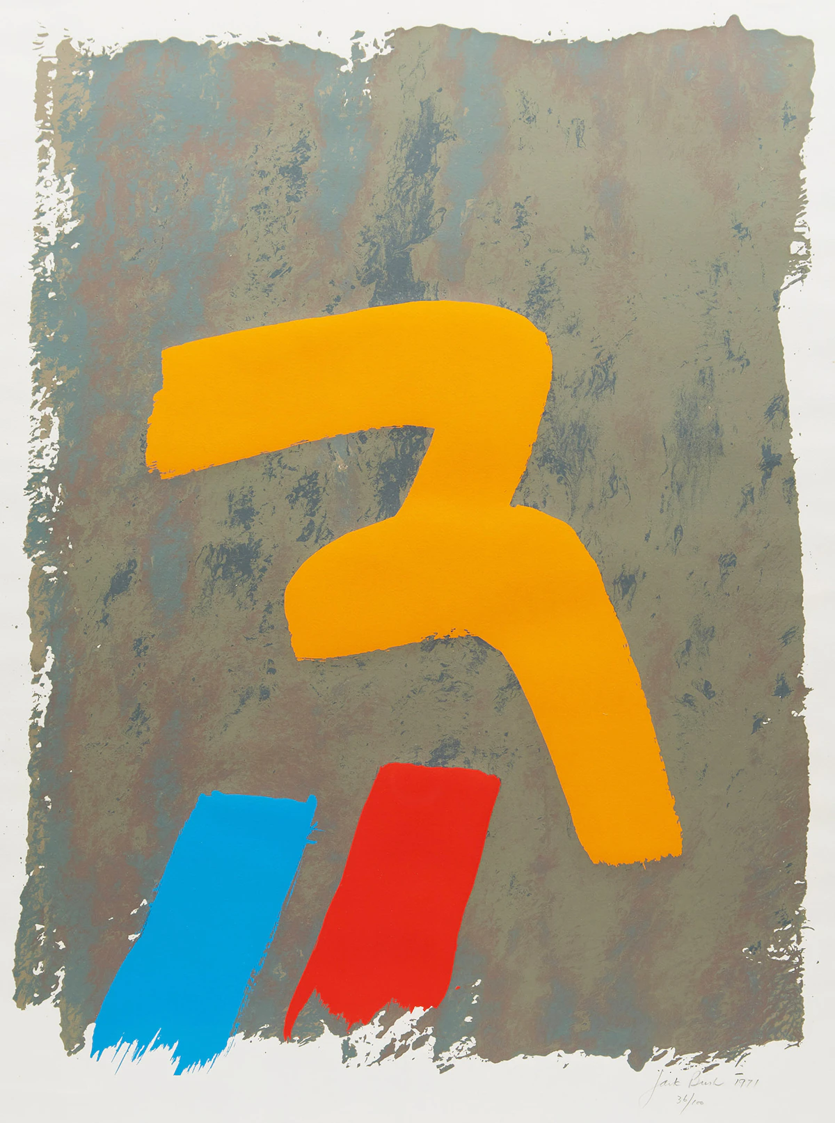 Jack Hamilton Bush, Yellow Mark, colour serigraph, 1971
