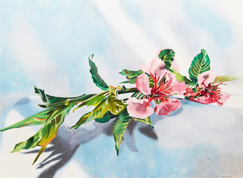 Spring Still Life #4 (Peach Blossom) by Lenni Workman