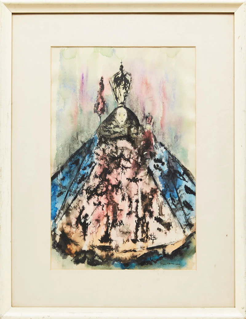 Gordon MacNamara, Statue of Our Lady, watercolour and ink - view 2