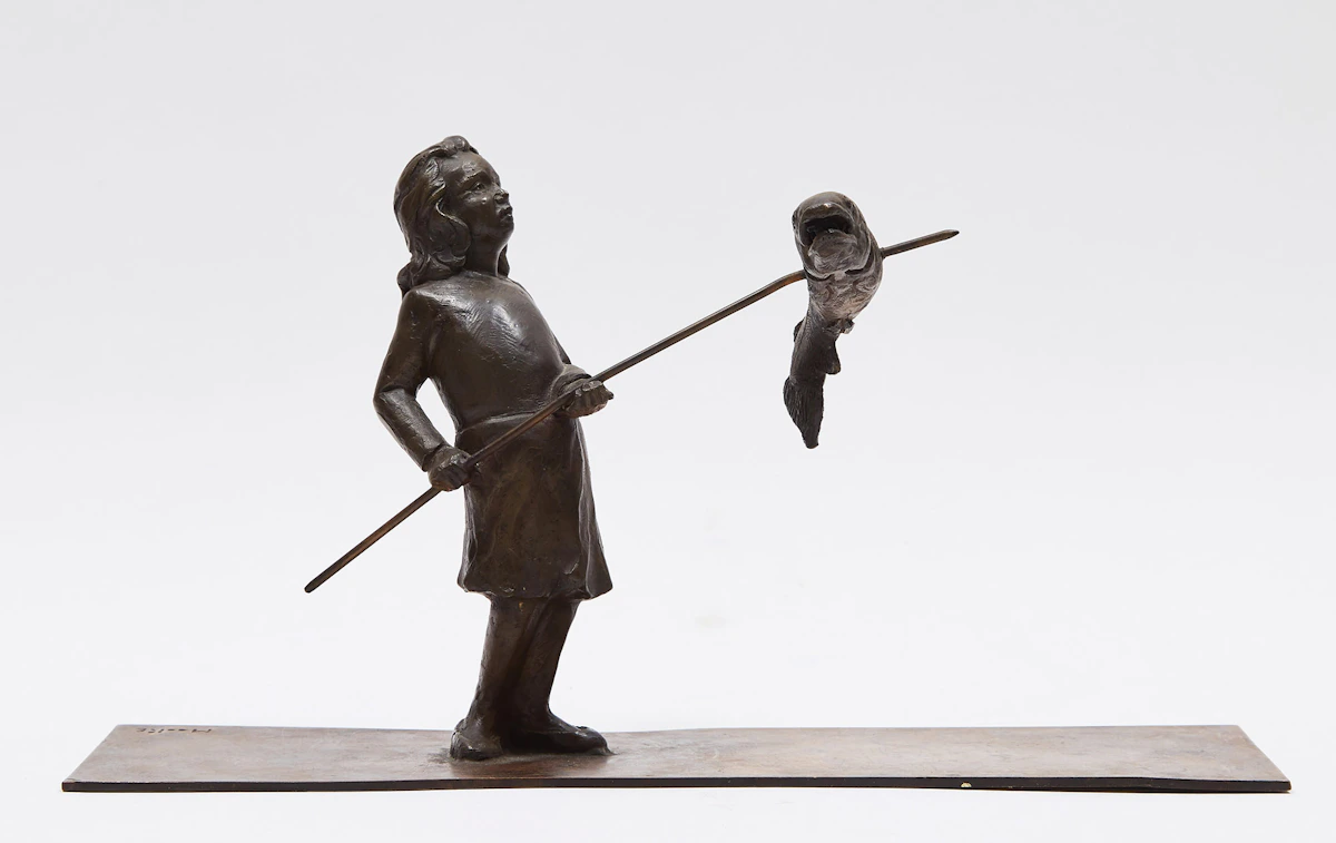 Mark Moore, Untitled (“Girl with Fish”), bronze