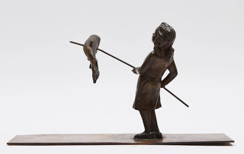 Mark Moore, Untitled (“Girl with Fish”), bronze - view 4