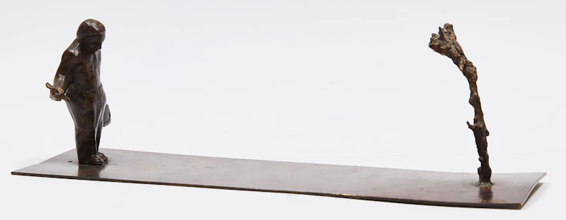 Mark Moore, Untitled (“Man with Bird & Tree”), bronze - view 3